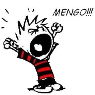 😟 18b3f0a5 Calvin Calvin and Hobbes MENGON!!! calvin, hobbes, quadrinhos, criança, menino, grito, raiva telegram sticker