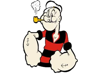 💪 7e5d0a86 Popeye desenho animado, marinheiro, cachimbo, tatuagem âncora, Popeye telegram sticker
