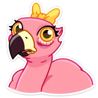 😡 030730f0 Фламинго, Животное, Птица, Мультфильм telegram sticker