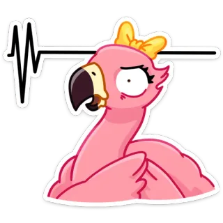💔 1b7c9471 фламинго, птица, милый, животное, наклейка telegram sticker