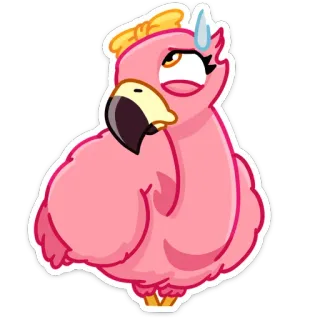 🙄 5e5f59d8 фламинго, птица, мультик, милый, розовый, животное, каваи, стикер telegram sticker