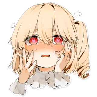 🥰 41eaeac0 애니메이션, 만화, 카와이, 귀여운, 여자, 슬픈, 우는 telegram sticker