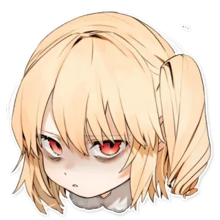 😡 4c8fbbdc 애니메이션, 만화, 캐릭터, 여자, 금발, 빨간 눈 telegram sticker