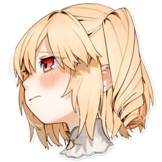 😳 5d3433e2 애니메이션, 만화, 만화, 볼 빨개짐, 여자, 양갈래, 귀여운 telegram sticker