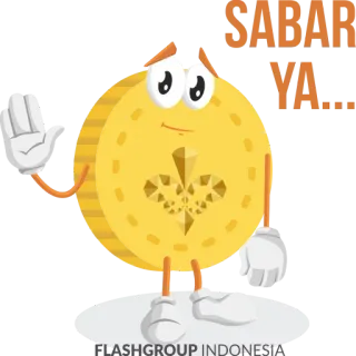 😄 bba85e73 SABAR YA... koin, kartun, kuning, uang, kesabaran, karakter telegram sticker