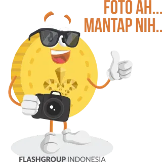 😎 f28b64c6 FOTO AH.... MANTAP NIH.. fotografi, kartun, koin, jempol, indonesia telegram sticker