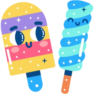 🤓 02318968 아이스크림, 아이스바, 디저트, 귀여운, 카와이, 음식 whatsapp sticker