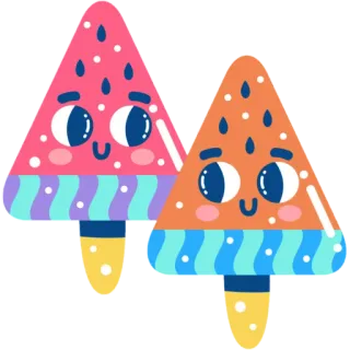 👀 62bd6a6c 아이스바, 아이스크림, 수박, 카와이, 귀여운, 디저트, 여름, 음식 whatsapp sticker