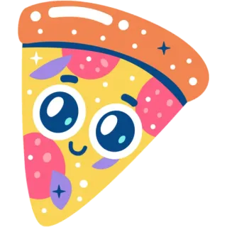 🍕 99a237fd 피자, 음식, 스티커, 귀여운, 조각, 페퍼로니 whatsapp sticker