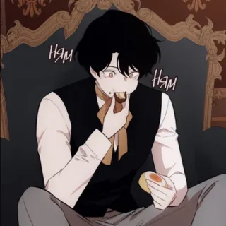 🕯 a9d81303 Ням ням Cartone animato, Mangiare, Personaggio, Cibo, Anime whatsapp sticker