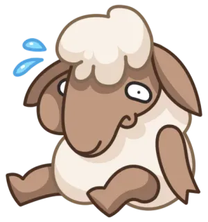 😰 db609ab0 แกะ, สัตว์, น่ารัก, การ์ตูน, หมดแรง, เหนื่อย, เหงื่อออก, กังวล telegram sticker