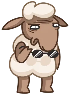 😎 ddbb1584 แกะ, การ์ตูน, แว่นกันแดด, สัตว์, ตัวละคร, ตลก telegram sticker