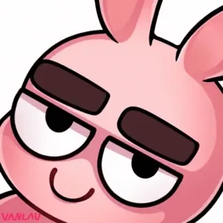 😉 46330ef0 สีชมพู, การ์ตูน, สัตว์, ตัวละคร, กระต่าย telegram sticker