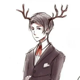 📼 9971317e олень, человек, иллюстрация, костюм, рога telegram sticker