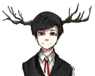 📼 b2a3bd22 персонаж, портрет, рога, человек, стиль аниме telegram sticker