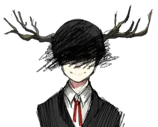 📼 f4ba9946 персонаж, существо, рога, костюм, жуткий telegram sticker