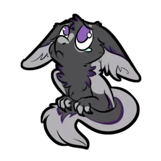 😢 320b8827 슬픈, 울음, 보라색, 만화, 동물, 귀여운, 걱정 whatsapp sticker