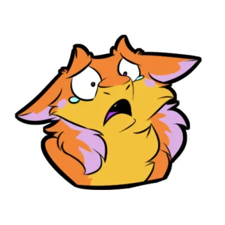 😢 5f43724a 만화, 우는, 슬픈, 여우, 동물, 스티커 whatsapp sticker