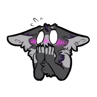 😳 a531304b Oh! 동물, 만화, 귀여운, 충격, 놀란, 털 whatsapp sticker