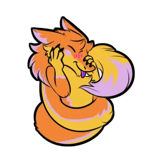 😊 a8a23193 여우, 동물, 만화, 귀여운, 털복숭이, 주황색 whatsapp sticker