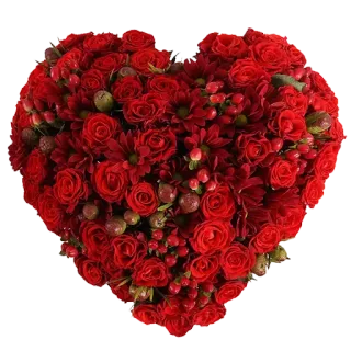 ❤️ 532ac22e bunga, hati, mawar merah, rangkaian bunga, romansa, cinta, hari Valentine, buket telegram sticker