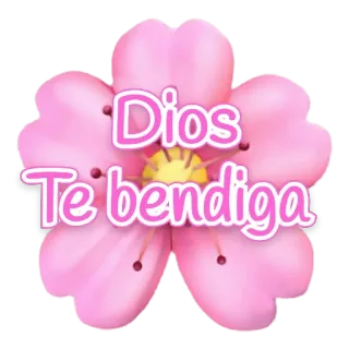 😇 3fd21047 Dios Te bendiga 花, 祝福, 神, 宗教, スペイン語, ピンク telegram sticker