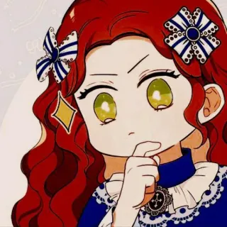🍓 3dae3c05 anime, manga, dibujo animado, pelo rojo, chica, linda, personaje telegram sticker