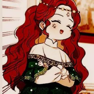 🍓 5e2242cc dibujos animados, mujer, pelo rojo, linda, manga, anime telegram sticker