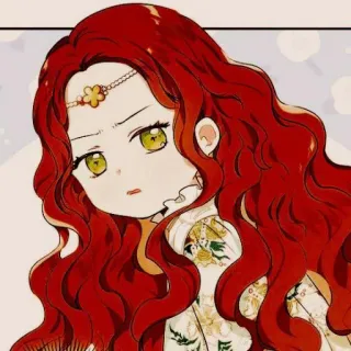 🍓 99866ead Dibujos animados, Pelo rojo, Mujer, Femenino, Retrato, Anime telegram sticker