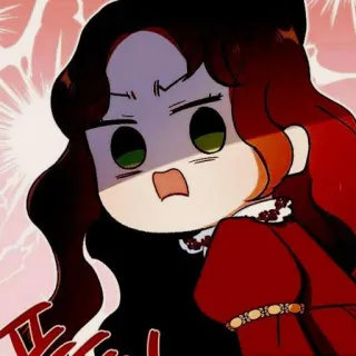🍓 9a6a1206 Chibi, Enojado/a, Femenina, Dibujos animados telegram sticker
