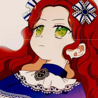 🍓 a48b2194 chica, pelo rojo, anime, manga, dibujos animados, personaje telegram sticker