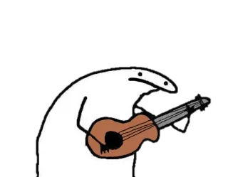 🎶 843b2921 Мультфильм, Персонаж, Гитара, Музыка, Рисунок whatsapp sticker