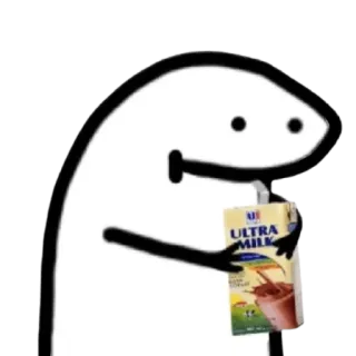 🙂 008660bd ULTRA MILK 棒人間, 牛乳, 飲み物, 漫画, 食べ物, 飲み物 telegram sticker