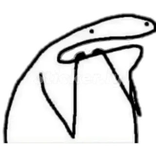 😱 15c1f1fc 漫画, 棒人間, ミーム, イラスト, 白, シンプル, 線画 telegram sticker