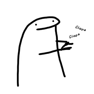 👏 430f21f5 Clap* Clap* 棒人間, 拍手, 拍手喝采, お祝い, ミーム telegram sticker