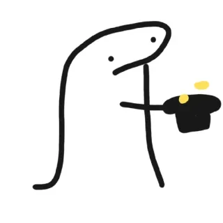 💸 560106ac 棒人間, 黒い帽子, 金貨, 漫画 telegram sticker