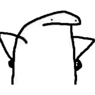 😕 6979b554 白, florkofcows, ステッカー, キャラクター, ミーム, 面白い telegram sticker