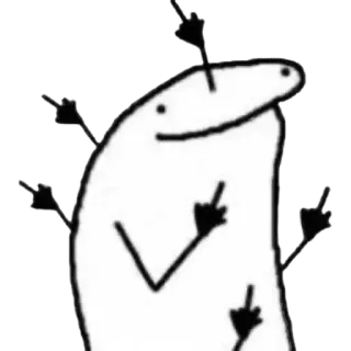 🖕 b453a833 中指, 侮辱的, ジェスチャー, 漫画, 棒人間 telegram sticker