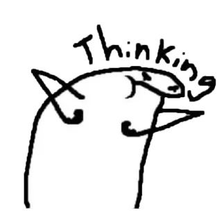 😠 ea2f54bb Thinking 思考, ミーム, 棒人間 telegram sticker