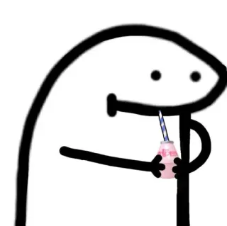 🧃 1e4a247f bonhomme allumette, boire, boisson, dessin animé, minimaliste, rose, simple whatsapp sticker