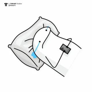 😢 4a80437a triste, pleurer, oreiller, blanc, seul whatsapp sticker