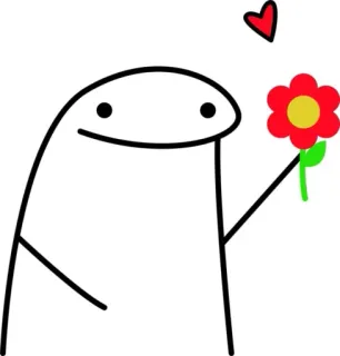 🌹 dc70d4c5 bonhomme allumette, fleur, coeur, amour, mignon whatsapp sticker