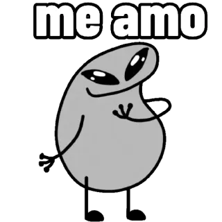 😍 9ec0a92f me amo 사랑, 자기애, 외계인, 귀여운 telegram sticker