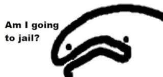 😦 c437ce64 Am I going to jail? więzienie, pytanie, kreskówka, patyczak, przestępstwo telegram sticker