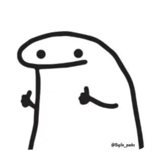 👍 b804727f streepmannetje, duim omhoog, positief, cartoon, meme telegram sticker