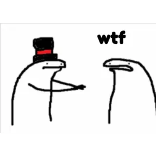 ✨ 6a3520f3 wtf florkofcows, omino stilizzato, meme, divertente, wtf, cilindro whatsapp sticker