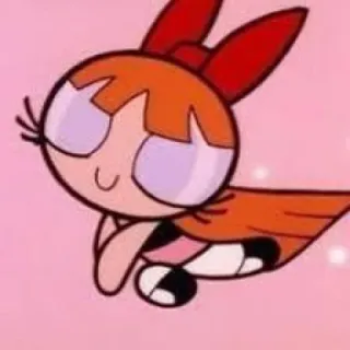 ✨ 3ea25c25 Blossom The Powerpuff Girls Cartone animato, Supereroe, Ragazza, Carino, Fiore telegram sticker