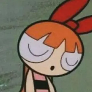 😨 b66db376 Blossom The Powerpuff Girls cartone animato, ragazza, supereroe, carino, fiore telegram sticker