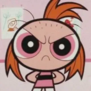 👺 bd54a918 Blossom Powerpuff Girls Cartone animato, Arrabbiata, Ragazza, Blossom, Le Superchicche telegram sticker