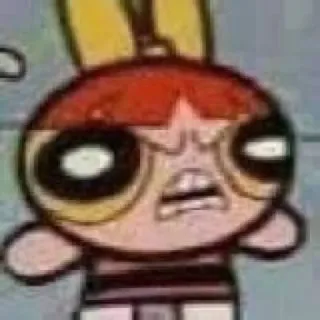 😡 e3c5b6b3 Blossom The Powerpuff Girls cartone animato, ragazza, arrabbiata, powerpuff, personaggio telegram sticker